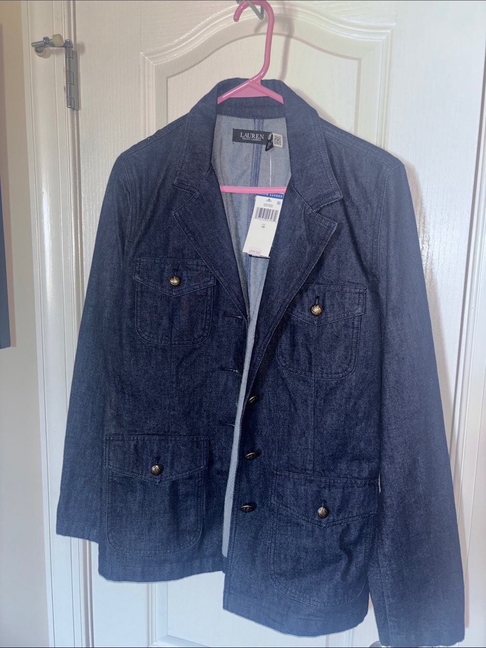 Lauren Ralph Lauren Dark Indigo Denim Blazer Jacket